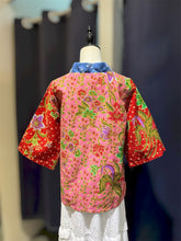 Load image into Gallery viewer, RB160D-Batik &amp; Denim 3/4 Blouse-S
