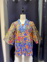 Load image into Gallery viewer, RB160A-Batik &amp; Denim 3/4 Blouse-M
