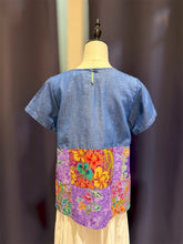 Load image into Gallery viewer, RB188B-Denim Batik Blouse-S
