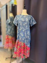 Load image into Gallery viewer, RB01-Batik with Denim Flow Dress
