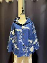 Load image into Gallery viewer, T104706-  Indigo Printed Jacket  With Hoodie
