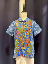 Load image into Gallery viewer, RB206B-Denim Batik Collar Top(S)
