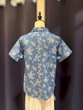 Load image into Gallery viewer, RB206A-Denim Batik Collar Top(S)
