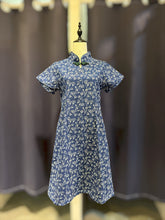 Load image into Gallery viewer, T104780-Indigo Mandarin Collar Dress
