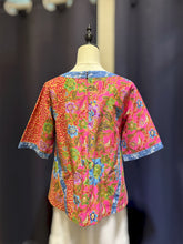 Load image into Gallery viewer, RB189A- Batik Denim 3/4 Sleeve-S
