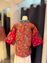 Load image into Gallery viewer, RB160-Batik &amp; Denim 3/4 Blouse
