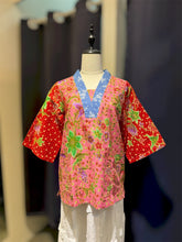 Load image into Gallery viewer, RB160D-Batik &amp; Denim 3/4 Blouse-S
