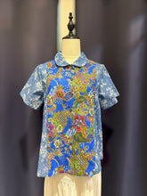 Load image into Gallery viewer, RB206A-Denim Batik Collar Top(S)
