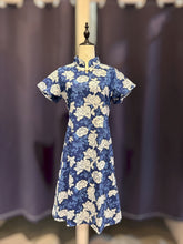 Load image into Gallery viewer, T104778-Indigo Mandarin Collar Dress
