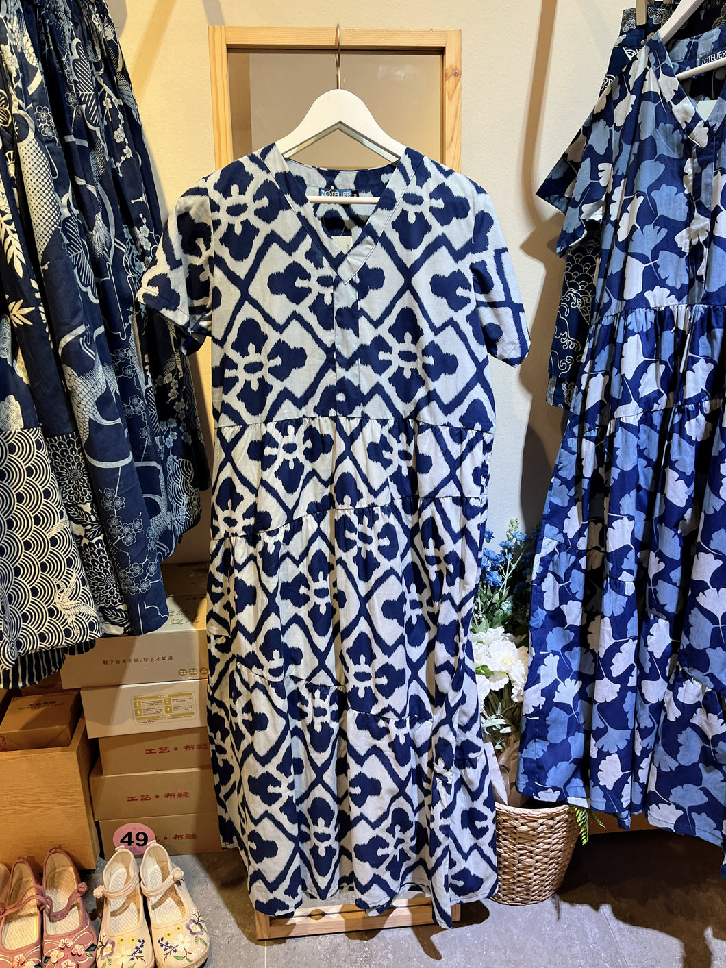 T104356-Short Sleeve Long Dress