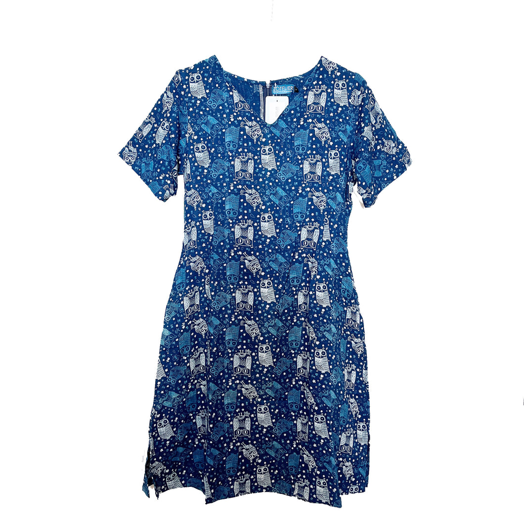 T10425-V-Neck Short Sleeve Dress