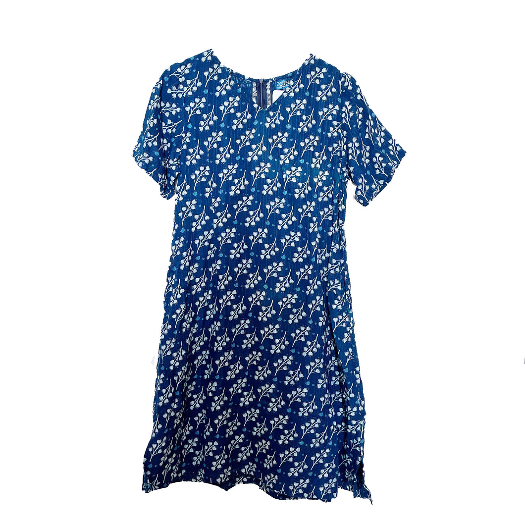 T10424-V-Neck Short Sleeve Dress