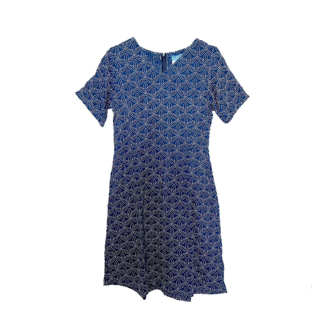 T10426-V-Neck Short Sleeve Dress