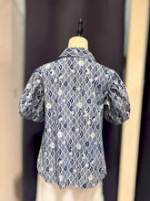 Load image into Gallery viewer, T104723-Indigo Collar Short Sleeve Top
