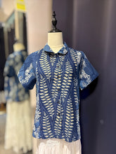 Load image into Gallery viewer, T104743-Indigo Collar Short Sleeve Top
