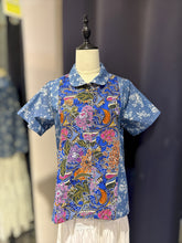 Load image into Gallery viewer, RB206-Denim Batik Collar Top
