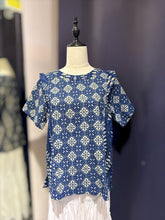 Load image into Gallery viewer, T104740-Indigo Short Sleeve Top
