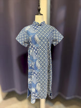 Load image into Gallery viewer, T104761-Indigo Mandarin Collar Short Sleeve Dress
