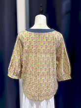 Load image into Gallery viewer, T104844-Denim Indian Cotton 3/4 Sleeve Top
