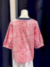 Load image into Gallery viewer, T104845-Denim Indian Cotton 3/4 Sleeve Top
