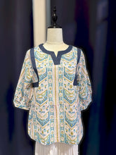 Load image into Gallery viewer, T104846-Denim Indian Cotton 3/4  Sleeve Top
