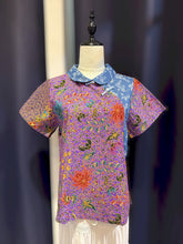 Load image into Gallery viewer, RB226C-Denim Batik Collar Top ( Size S)

