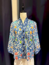 Load image into Gallery viewer, RB62D-Denim Hand-Painted Batik Jacket
