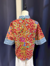 Load image into Gallery viewer, RB227B-Denim Batik 3/4 Sleeve Top
