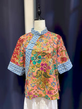 Load image into Gallery viewer, RB227B-Denim Batik 3/4 Sleeve Top
