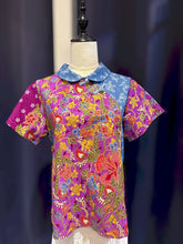 Load image into Gallery viewer, RB226C-Denim Batik Collar Top
