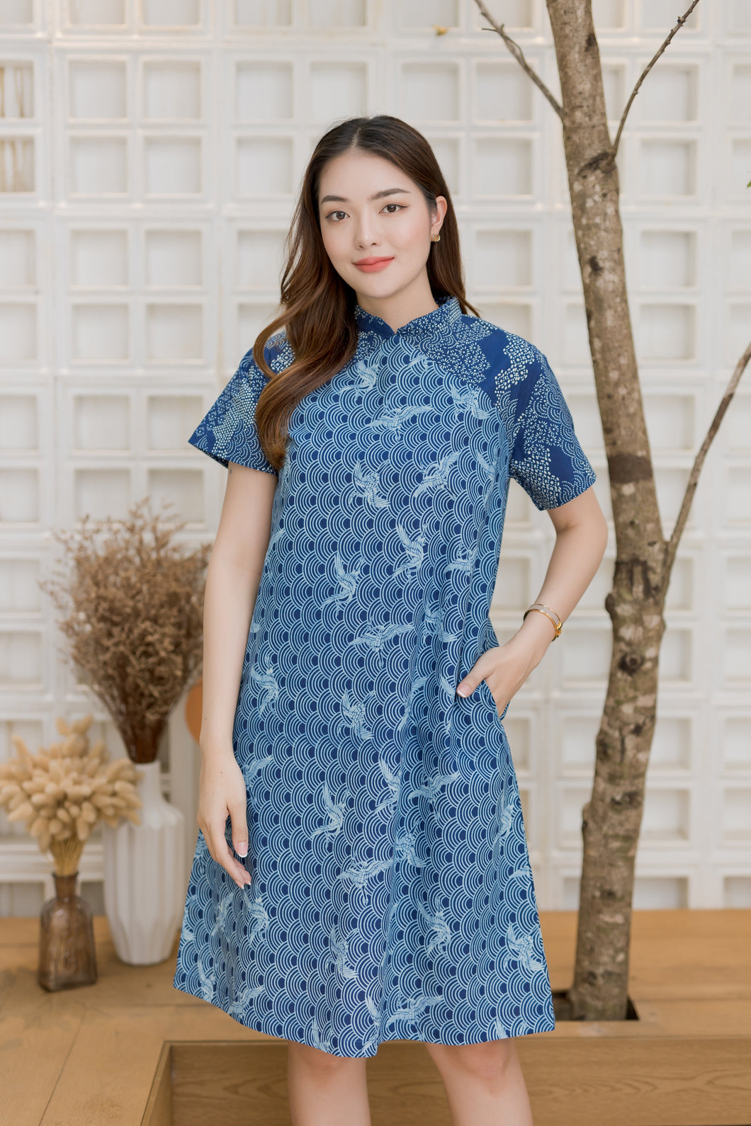 T119641-Mandarin Collar Dress