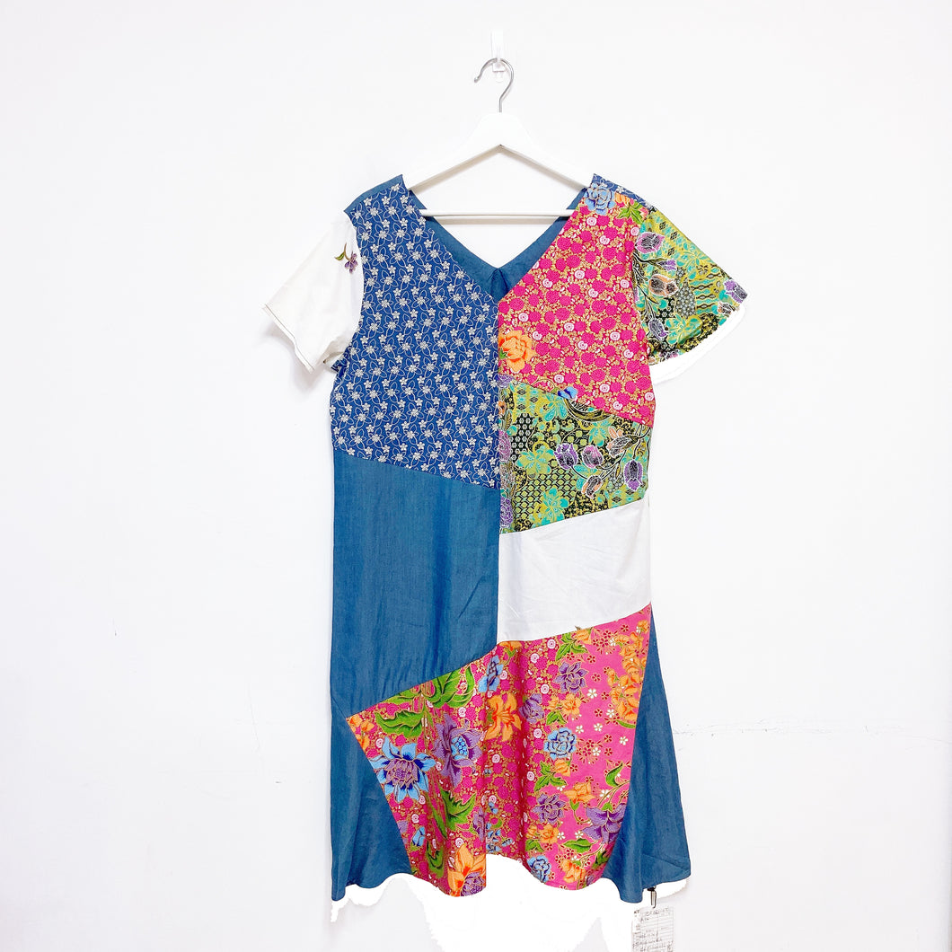 R034-Batik Patchwork Dress$119