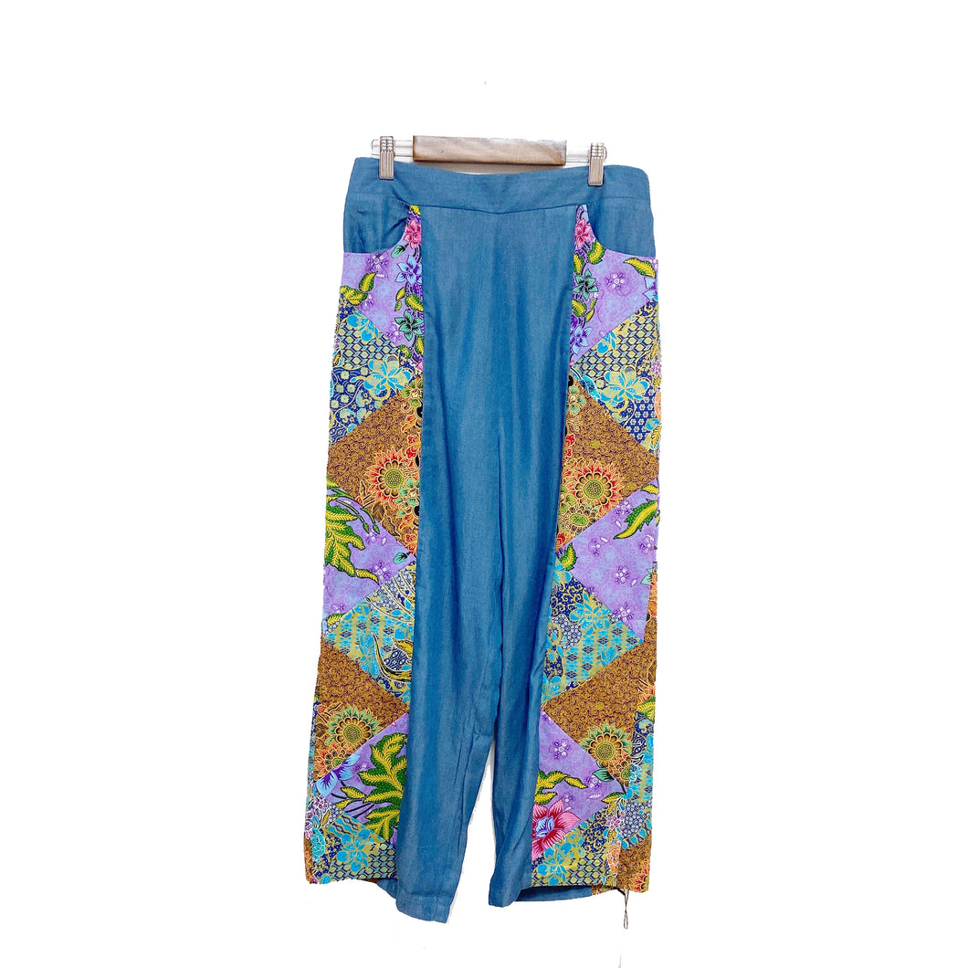 R042-Batik Patchwork Long Pants $109