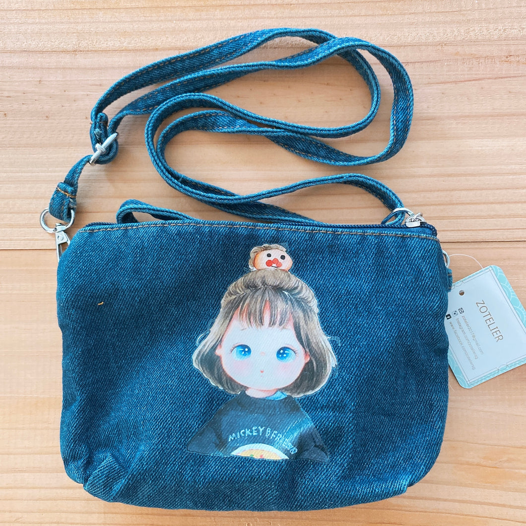 D51019-Denim Sling Bag