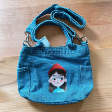 Load image into Gallery viewer, D4030-Denim Lunch Bag with Sling
