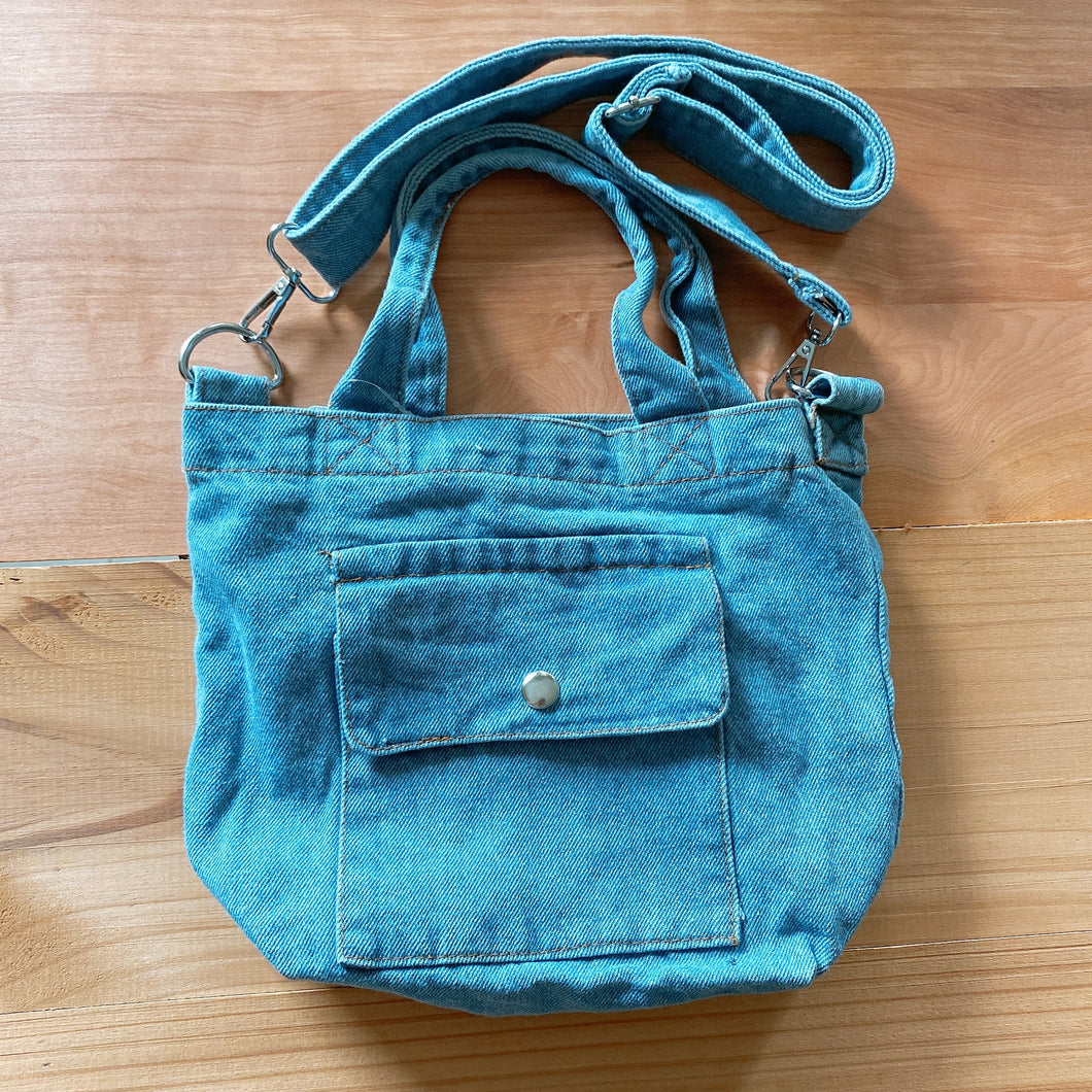 D4027-Denim Lunch Bag with Sling