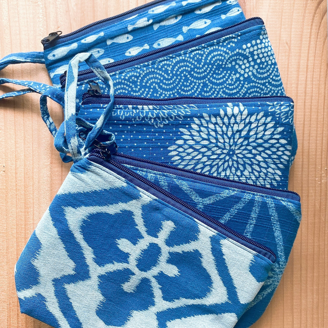 G002-Indigo Zip Pouch$12